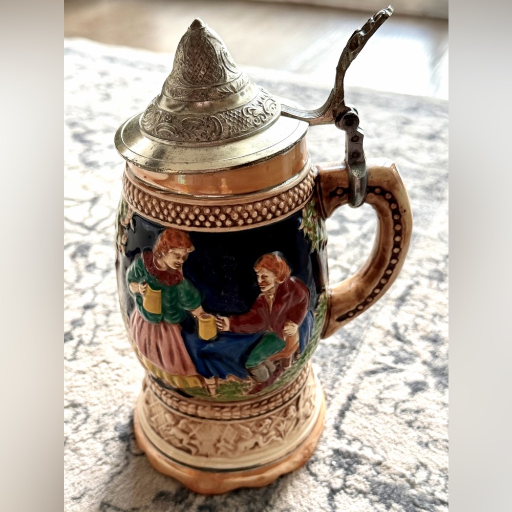 Vintage Musical Beer Stein with Lid